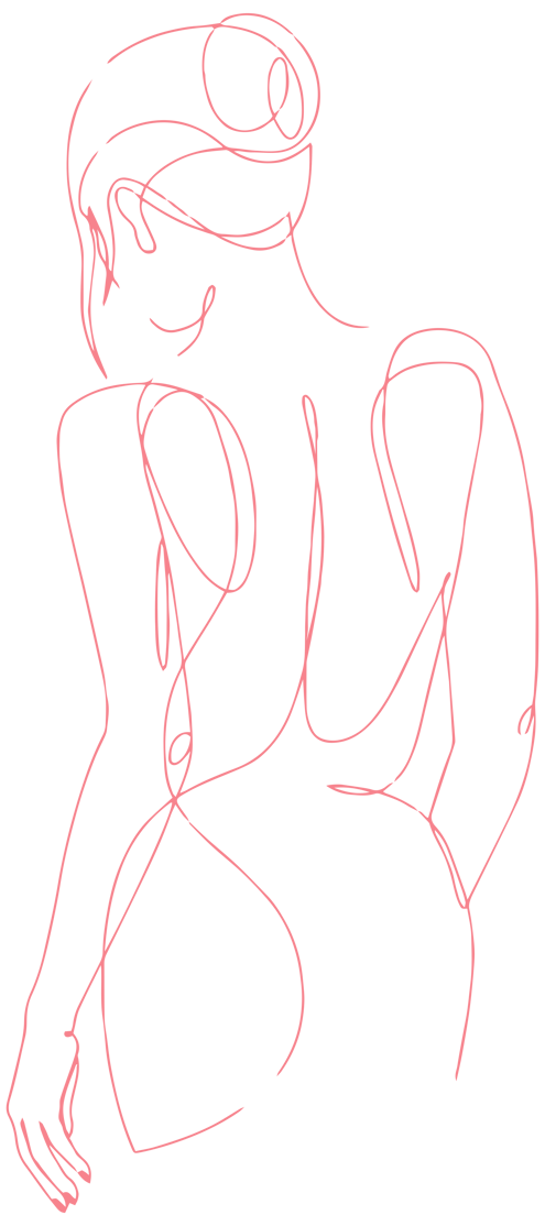 Illustration du parcours de transformation d'une femme vers la reconnexion avec son corps et sa féminité.